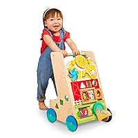 Battat – Wooden Activity Walker – 9 Educational Activities – Learning & Walking Toy for Toddlers – Stand, Push, Walk – 1 Year + – Farm Activity Walker