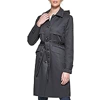 Karl Lagerfeld Paris Women's Button Up Belted Trench