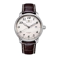 Zeppelin Mens Watch 76565 with Beige Dial and Brown Leather Strap