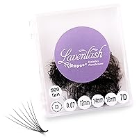 Promade Fans 7D For Eyelash Extensions (1000 fans) - Easy, Quick Appication and Long Lasting (Multi-Curl C CC D, Thickness 0.07mm, Length 9 to 18mm) (11 mm, 0.07 - D)