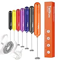Handheld Milk Frother, Battery Operated Electric Foam Maker and Mixer for Drinks (Orange)
