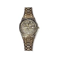 Men's Women's Hexagonal Black Gold Arabic Versus Dial Wrist Watch Band Luxury Bracelet Dial Watch For Men Women Hip Hop Watch, Waterproof Calendar Watch Fashion Classic Design Watch for Men