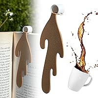 Cute Bookmarks for Book Lovers, Spilled Coffee Bookmark, Corner Designs Funny Bookmarks for Readers Gift Set (Brown - 1 Piece)