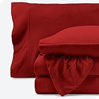 Bare Home Super Soft Fleece Sheet Set - King Size - Extra Plush Polar Fleece, No-Pilling Bed Sheets - All Season Cozy Warmth (King, Red)
