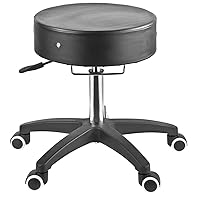 Master Massage Glider Ergonomic Round Swivel Adjustable Rolling Hydraulic Stool Barber Dental Chair in Black for Therapist, Clinic, Tattoo, Spas, Facial, Beauty, Lash, Salons, Home, Studio, Office