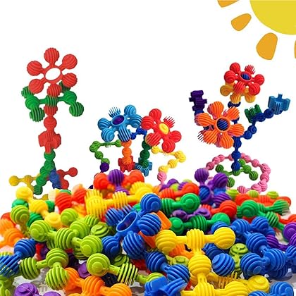 RAINBOW TOYFROG Star Flex STEM Building Toys - 70 Connector Blocks for Kids with Tote - Kindergarten STEM & Preschool Table Top Toys - Open Ended Building Blocks for Boys and Girls 3 Years Old & Up