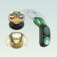 PopSockets Harry Potter Gifts Bundle, Includes 2 PopGrips and 1 PopPuck - Golden Snitch Grip, Enamel Sorting Hat Spinner Grip, Slytherin PopPuck