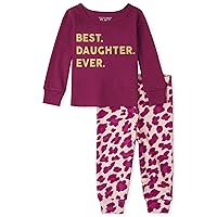 The Children's Place Baby and Toddler Girls Best Daughter Snug Fit Cotton Pajamas