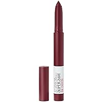 Super Stay Ink Crayon Lipstick Makeup, Precision Tip Matte Lip Crayon with Built-in Sharpener, Longwear Up To 8Hrs, Settle For More, Berry Wine Purple, 1 Count