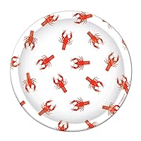 Crawfish Plates (8/Pkg), Red, White