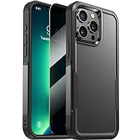 Diaclara Designed for iPhone 13 Pro Max Case, [with Privacy Screen Protector] [Anti Spy] [Military Grade Drop Protection] Heavy Duty Full-Body Shockproof Phone Case, Black