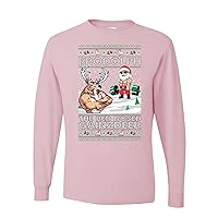 Brodolph Santa Working Out Gym The Red Nosed Gainzdeer Ugly Christmas Mens Long Sleeves
