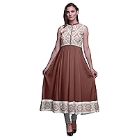 Bimba Indian Kurtis for Women Solid Readymade Anarkali Dress Printed Indian Kurti