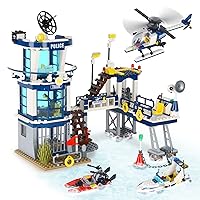 City Police Station STEM Building Sets, Compatible with Military Helicopter Airplane,Boats Ship, Swat Team,Building Kit for Kids, 565 PCS Best Gift for 6-10 Boys