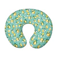 Lemon and Flower Pattern Nursing Pillow Cover for Baby Boy Girl Slipcover for Breastfeeding Pillows, Soft and Stretchy Safely Breastfeeding Pillow Cover Breathable and Washable