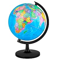 10'' World Globe for Kids Learning, DIY Assemble Educational Rotating World Map Globes Large Size Decorative Earth Children Globe for Classroom Geography Teaching, Desk & Office Decoration