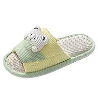 Wide Width Sandals for Women Four Seasons Cute Linen Slippers Home Non Slip Thick Soled Spring And Autumn Cotton Linen