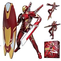 Irοnman Movie Series - Collectible Irοnman Action Figure Metal Painting 20 Joints Movable Model Toys (7 inches) (Mark 50)