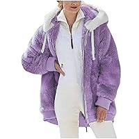 Oversized Fuzzy Fleece Jackets For Women Fashion 2023 Color Block Faux Fur Cardigan Coat Shaggy Warm Winter Outerwear