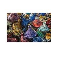 Posters Dining Room Wall Art Marrakech Pottery Wall Art Colorful Wall Art Home Decor for Living Room Bedroom Aesthetic Wall Decor Canvas Wall Art Gift 24x36inch(60x90cm)