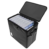 CASEMATIX Graded Comic Book Storage Fits 30 CGC Graded Comics, Hard Shell Fire Resistant Comic Book Bin with Three Internal Comic Book Box Dividers, Includes Zipper Lock