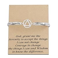 BNQL AA Sobriety Recovery Gifts Bracelet Serenity Prayer Alcoholics Anonymous Gifts Jewelry God Serenity Courage Wisdom Bracele