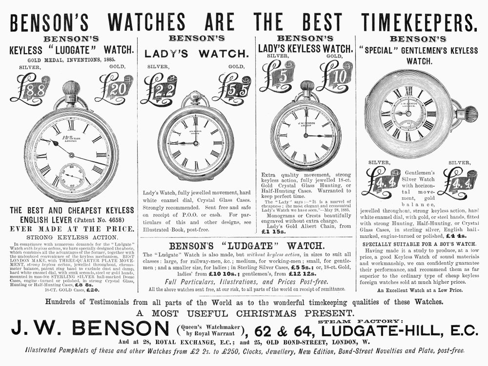 Pocket Watches 1887 Nadvertisement For Pocket Watches English 1887 Poster Print by (18 x 24)