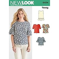 NEW LOOK Patterns Misses' Tops with Fabric Variations Size A (10-12-14-16-18-20-22) 6434