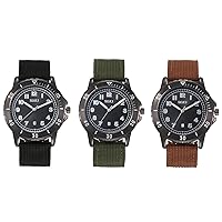 JewelryWe Men's Watch Date Calendar Analogue Quartz Sport Watch Men's Watch with Nylon Textile Strap