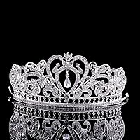 Baroque Queens Big Crown Tiara Headband Pageant Quinceanera Crowns for Women Wedding Birthday Cake Topper
