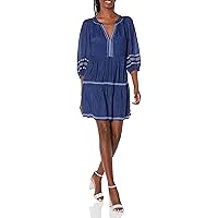 Velvet by Graham & Spencer Women's Tina Embroidered Novelty Long Sleeve Tiered Dres