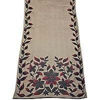 Brown Vintage Saree Printed Georgette Dressmaking Sewing Fabric Sari Craft