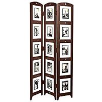 Kiera Grace Decorative Wooden 3-Panel Photo Collage Room Divider & Privacy Screen for Home, Room & Office, 33.75