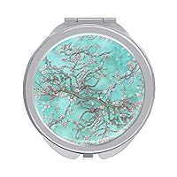 Van Gogh Almond Blossoms Compact Mirror Round Portable Pocket Mirror Travel Makeup Mirror for Home Office
