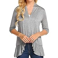 Womens Casual Lightweight Long Sleeve Cardigan Fall Soft Open Front Lightweight Knit Loose Solid Colors Sweater Tops
