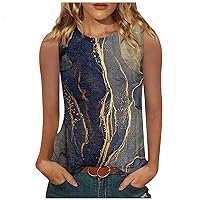 Tank Top for Women Summer Sleeveless Crew Neck Tank Tops Casual Basic T Shirts Blouse Ladies Printed Graphic Tee
