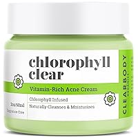 Chlorophyll Clear Tea Tree Oil for Acne Cream & Chlorophyll Cream (2oz) - Tea Tree Acne Moisturizer for Face - Vitamin Rich - Day & Night Moisturizer Women & Men - Suitable for All Skin Types