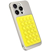 LOFIRY- Phone Case Mount, Silicon Adhesive Phone Accessory for iPhone and Android, Hands-Free Fidget Toy Mirror Shower Phone Holder, Tiktok Videos and Selfies (Other,Yellow)