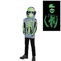 Amscan Zombie Gamer Glow-in-the-Dark Halloween Costume for Kids, Includes Hoodie and Mask