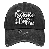 Science Boy Hats for Mens Washed Distressed Baseball Caps Low Profil Washed Hiking Hats Light Weight