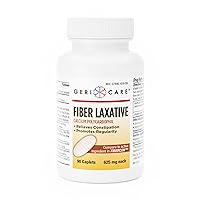 GeriCare Fiber Laxative Calcium Polycarbophil 625mg Caplets, Promotes Healthy Digestion and Constipation Relief, 90 Count (Pack of 1)