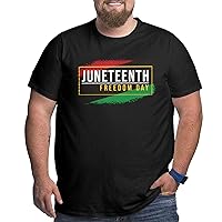 Juneteenth Freedom Day Flag Big Size Men's T-Shirt Man's Soft Shirts T-Shirt Short Sleeve Tops