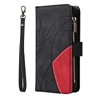 Wallet Case Compatible with Xiaomi Redmi Note 11 Pro, PU Leather Zipper Folio Wristlet Protective Case with 9 Card Slots for Redmi Note 11 Pro (Black)