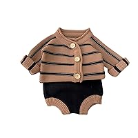 Baby Newborn Infant Girls Boys Spring Autumn Knitted Sweater Striped Long Sleeve New Born Baby Boy Gift Set