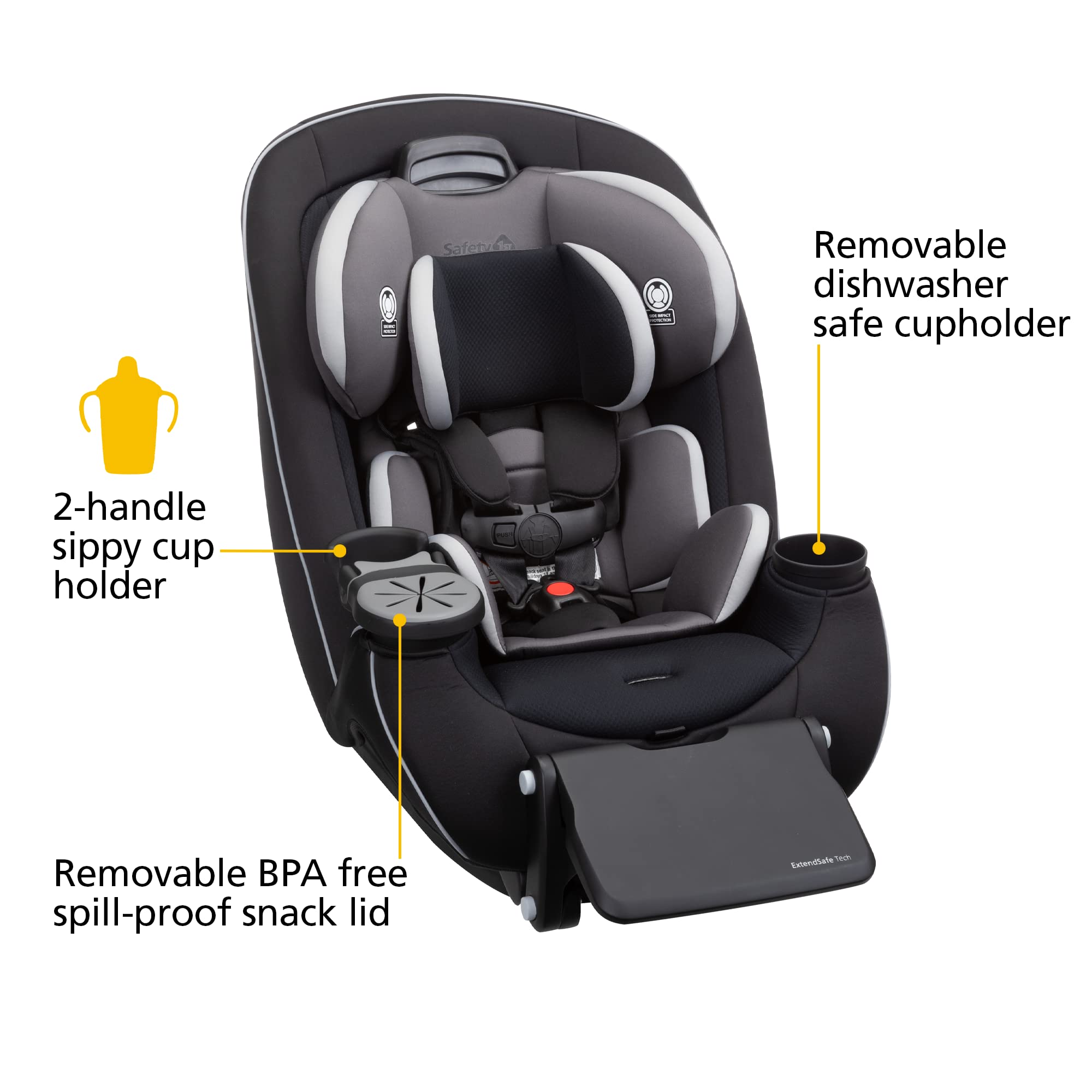 Safety 1ˢᵗ® Grow and Go™ Extend 'n Ride LX Convertible Car Seat, Blue Tilt