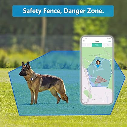 PETFON Pet GPS Tracker, No Monthly Fee, Real-Time Tracking Collar Device, APP Control for Dogs and Pets Activity Monitor