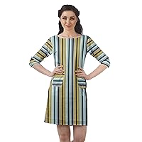 3/4 Sleeve Womens Summer Dresses Casual Shift Dress with Pockets
