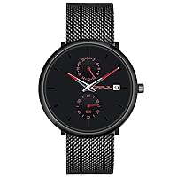 SUPBRO Men's Watch Stainless Steel Waterproof Wrist Watch Analogue Dial Business Watch Date Ultra Thin Quartz