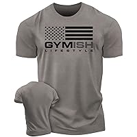 Workout Shirts for Men, Gymish American Flag Gym Shirt, Funny Lifting T-Shirt