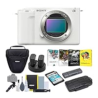 Sony Alpha ZV-E1 Full-Frame Mirrorless Vlog Camera (ILCZV-E1/B, White) Bundle (6 Items)